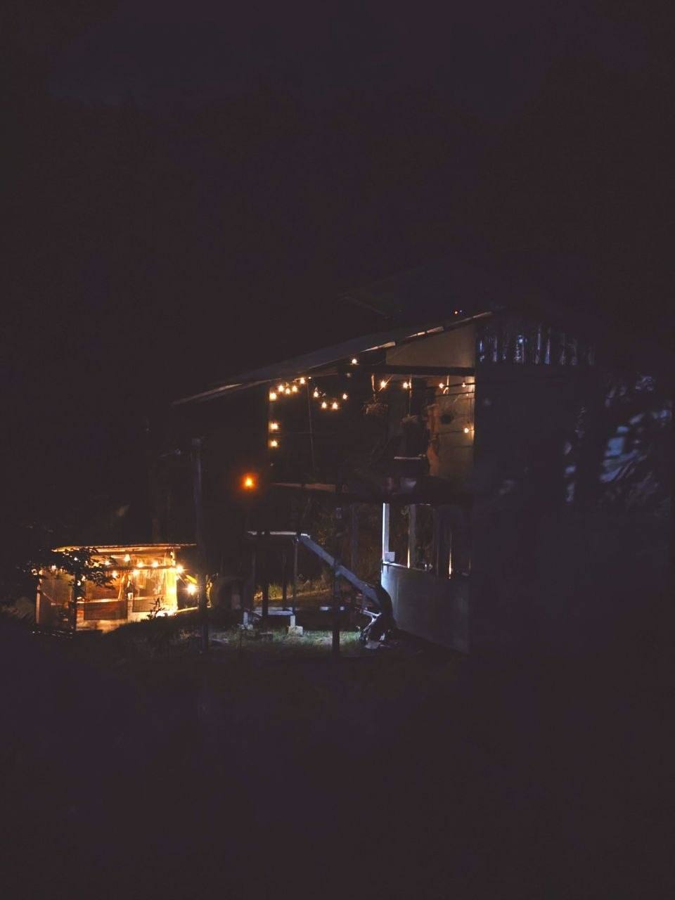Evening lights on the porch