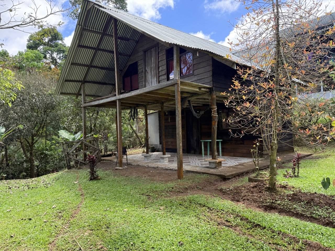 Small teak casita at golden hour