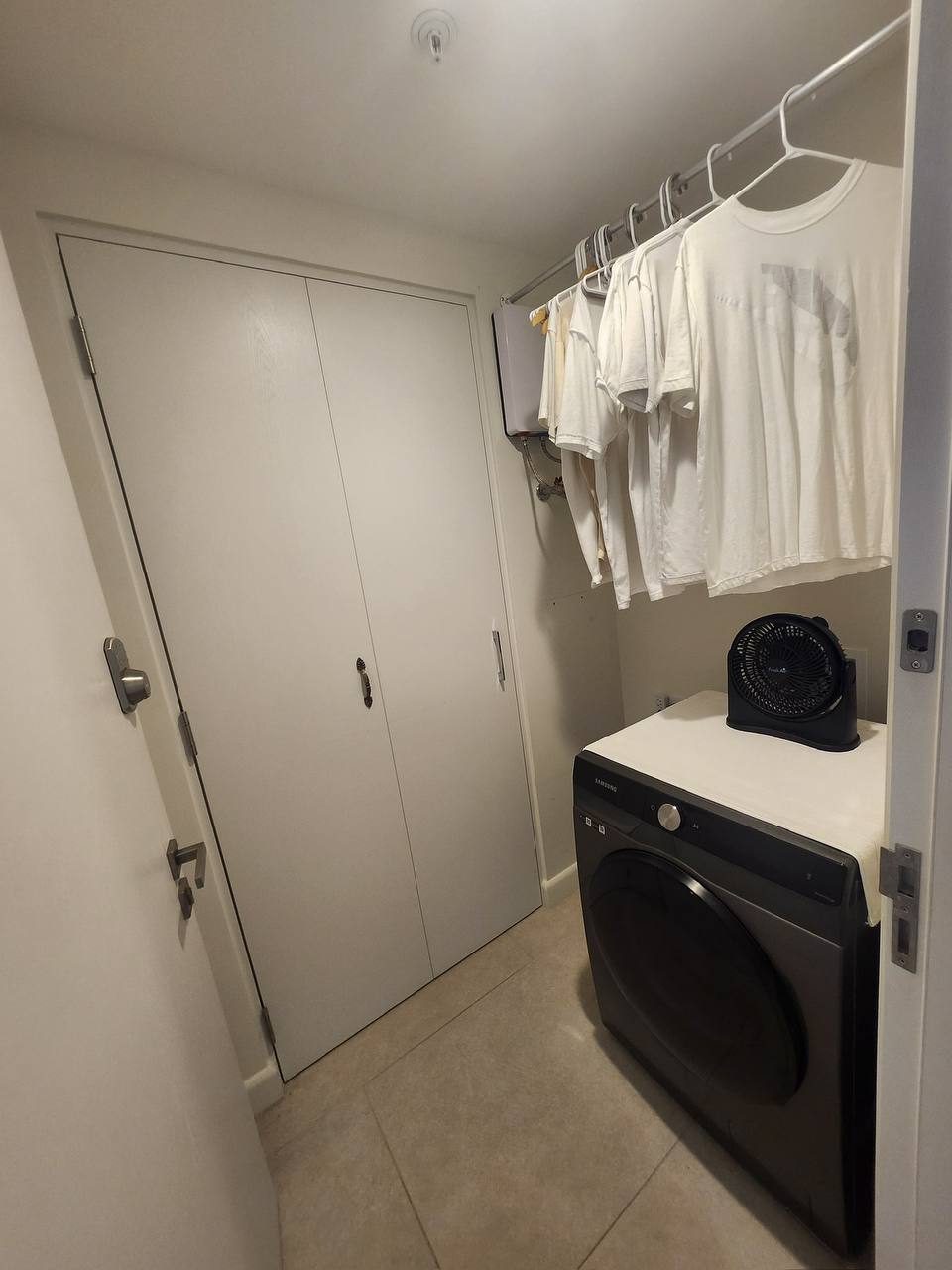Washer and dryer inside the unit