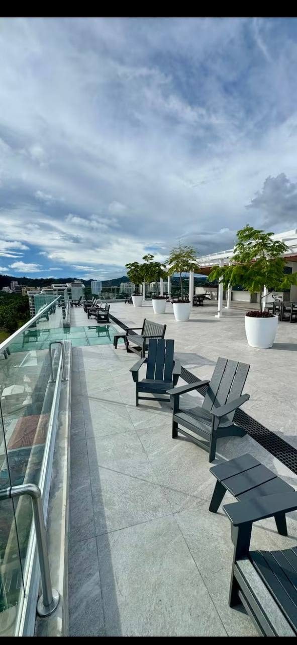 Rooftop terrace of Pacific Point with panoramic ocean views