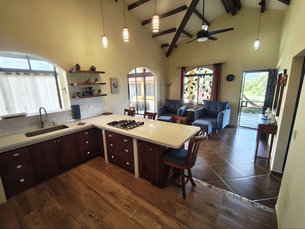 Open-concept kitchen and living room