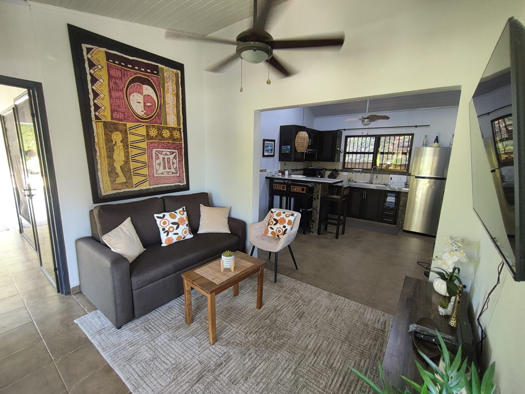 Open-plan living and dining area